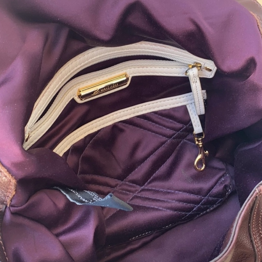 Chic genuine Leather burgundy Satchel - Picture 3 of 8